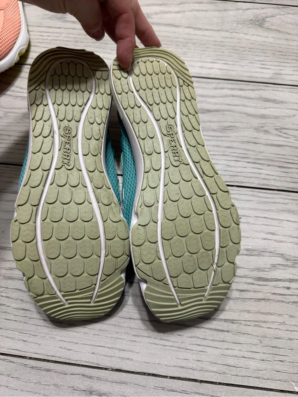Sperry Teal Mesh Lace-Up Boat Sneakers size 9